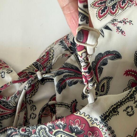 SEA NEW YORK NWT Cassandra Paisley Print Tie One Piece Swinsuit Size M - Picture 11 of 16